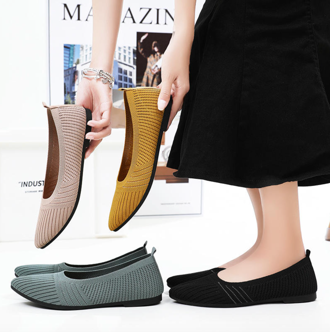 Women's Fly Woven Flat Shoes